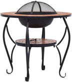 Fire Pit Table, Mosaic Ceramic Top, Steel Outdoor Heater Bowl - Image 5
