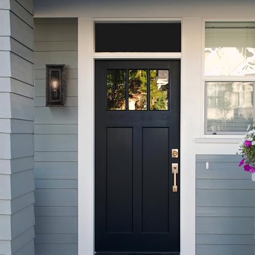 Globe Electric 44228 Montague 1-Light Outdoor Wall Sconce, Bronze, Clear Glass Shade,44228 - Image 4