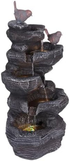 Resin Stone Imitation Waterfall with LED Lights Desktop Waterfall Fountain Tabletop Fountain Relax Decor for Home Office - Image 7
