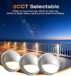 CLOUDY BAY [12 Pack] 3CCT Low Voltage LED Deck Lights Outdoor,2700K/3500K/5000K Selectable,Landscape Step Stair Railing Fence Light Wired,3W,12V-24V AC/DC Deck Lighting Fixtures,White - Image 5