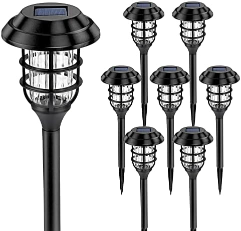 SOLPEX Solar Pathway Lights Waterproof Outdoor Lighting, Cold White 8 Pack by Solpex