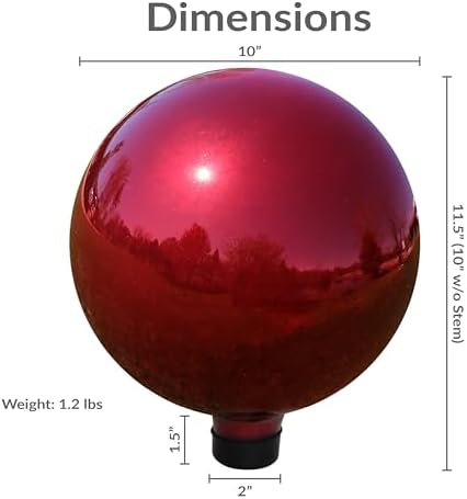 Sunnydaze 10" Handblown Glass Gazing Ball for Garden, Indoor or Outdoor Use - Image 6