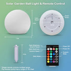 8 inch Solar Glowing Globe Light, 16 RGB Colors Changing Solar Garden Ball Light, Auto-On/Off LED Glow Ball W/Remote, Waterproof Landscape Lighting Globe W/Ground Stake for Patio Yard Pathway Decor - Image 6