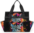 Doodle Zebra Garden Tool Bag Organizer Heavy Duty Zebra Print Gardening Tote Bag with 10 Pockets for Women Men Gardening Gifts by Home