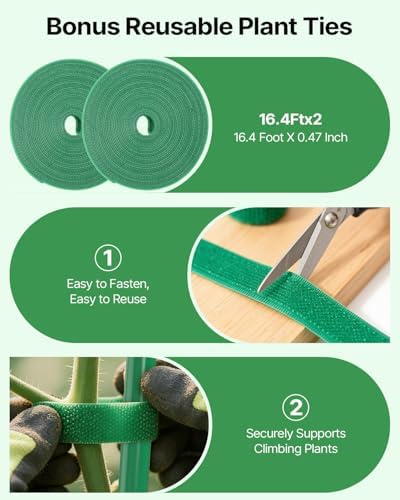 Suteck A-Frame Cucumber Trellis 59.4" 2 Pack, Foldable Metal - Image 3