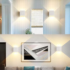 LED 20W Outdoor Wall Lights Exterior/Interior 3 Colors Adjustable Wall Sconce Up and Down Light Porch Lights IP65 Waterproof Exterior Wall Sconce Modern Outdoor Lighting Square Aluminum White - Image 3