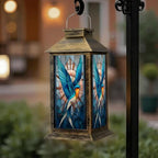 Solar Lantern Retro Geometric Bird Stained Outdoor Waterproof Garden Hanging Lantern Solar Powered Lighting Outside Solar Light for Patio Yard Camping, Gifts for Women Mom - Image 6