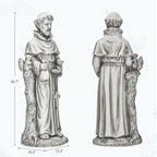 St Francis Garden Statue Outdoor, 31 in Catholic Patio Decor - Image 7