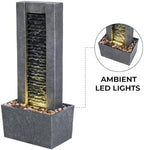 Teamson Home Outdoor Water Fountain, Freestanding Stone Look - Image 3