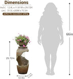 30H Spiral Outdoor Water Fountain with Bowl Planter - Image 4