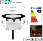 Low Voltage LED Deck Lighting Kit Stainless Steel 1W Waterproof Outdoor Yard Garden Decoration Lamps Landscape Pathway Patio Step Stairs LED In-ground Lights Black Border(20pcs,Blue) - Image 4