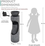 40" Outdoor Water Fountain with Birdfeeder and Innovative LED Strip - Image 3