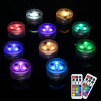 Mini Submersible LED Tea Lights - Waterproof Flameless Led Lights Battery Powered, Small Led Candle Light for Halloween Pumpkin, Vase, Hot Tub, Pool, Party, Lantern, Wedding Decor (Multi-Colored) by IMODOMIO