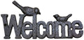 Cast Iron Antique Rustic Style Birds Welcome Plaque Sign Garden Ranch Wall by Unknown