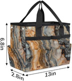Marble Garden Tool Bag, Garden Tote Storage Bag with 10 Pockets, Indoor and Outdoor Abstract Marble Gardening Tool Organizer for Women Men - Image 3