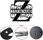 Z Custom Name Initial Letter Monogram Metal Sign Retro Steel Metal Wall Decor Art Sign Retro Metal Door Hanger Sign House Numbers Sign for Front Door Entryway Cottage Home Decor 24 Inch - Image 2