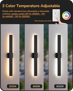EDISHINE 31.5" LED Outdoor Wall Lights, Modern Exterior Light Fixtures - Image 4