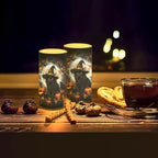 Halloween Set of 2 Flameless Candles Bulk Battery Operated Candles with Timer Remote, Black Cat Pumpkin Print LED Pillar Lights for Trick or Treat Party Decorations - Image 7
