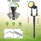 6 Pack Low Voltage Landscape Lighting, LED Garden Spotlights - Image 5