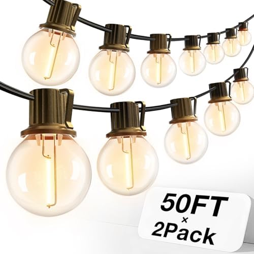 addlon 100FT Outdoor String Lights 54 G40 LED Bulbs Dimmable Waterproof by addlon
