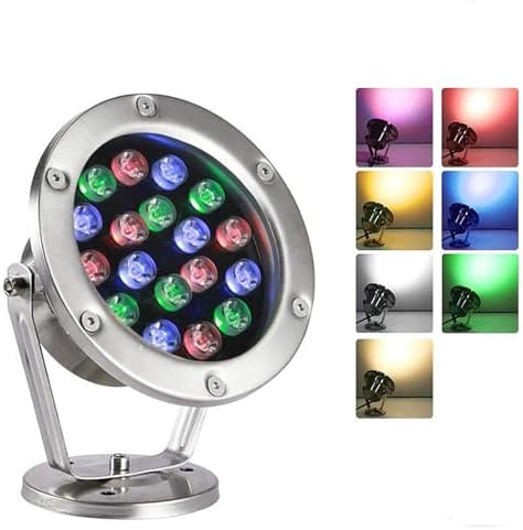 Submersible LED Light - Pool Spotlights, AC 12V Low Voltage RGB Pond Lighting, IP68 Waterproof Stainless Steel Underwater Landscape Light, With Remote Control Color-changing Spotlight(Blue Light,12W) by Unknown