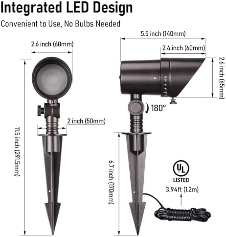 LEONLITE 8-Pack RGB LED Landscape Spotlight, 15°-60° Adjustable Beam Angle - Image 6