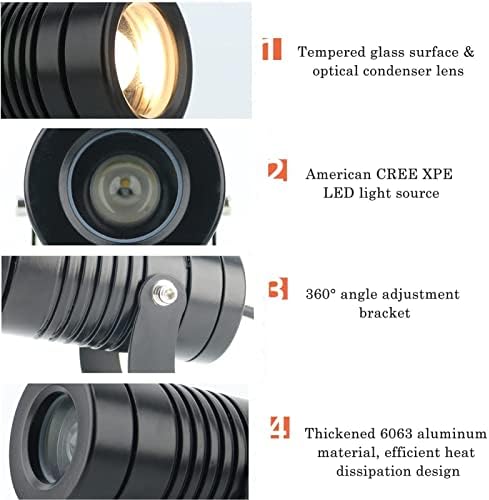 LED Beam Spotlight - Floor Spotlight, IP65 Narrow Beam Spot Lamp, LED Beam Spotlight, Outdoor Building Exterior Wall Projector Lights, Outdoor Building Remote Illumination Spotlight (Color : Cold WHI - Image 3