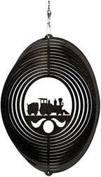 SWEN Products Train Circle Swirly Metal Wind Spinner - Image 2