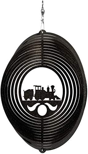 SWEN Products Train Circle Swirly Metal Wind Spinner - Image 2