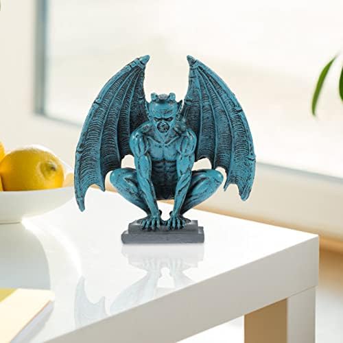 HOMSFOU Gargoyle Statue Devil Gothic Statue Outdoor Statues Home Decoration Figurines for Outdoors Outdoor Decor Gargoyle Figure Garden Decor Garden Statues Resin Demon Coat Hanger - Image 4