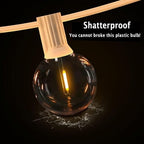 White Outdoor String Lights 100FT Patio Lights with 52 G40 Edison Bulbs - Image 3