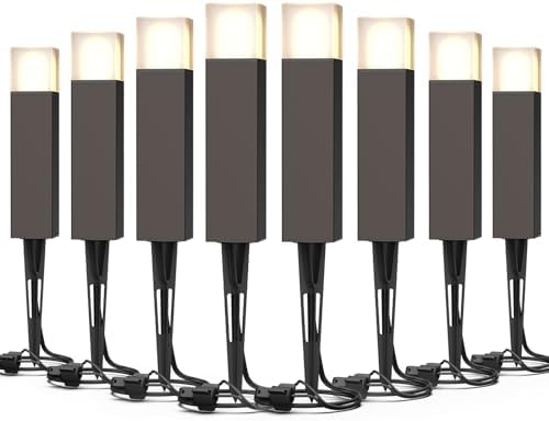 GOODSMANN 12V AC Low Voltage LED Bollard Path Lights Bronze Finish 8PK by GOODSMANN