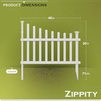 Zippity Ashley Corner Picket Fence, White Vinyl DIY No Dig Kit - Image 5