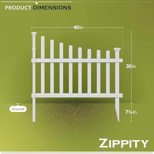 Zippity Ashley Corner Picket Fence, White Vinyl DIY No Dig Kit - Image 5