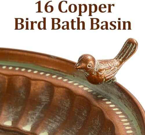 16" Hanging Bird Bath for Outdoors, Metal Bird Bath Bowl - Image 4