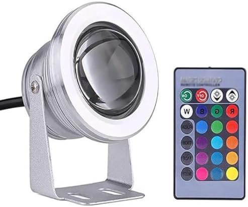 Outdoor Spotlights - LED Fountain Lamp, Submersible RGB Pool Lights, 10W Rotation Underwater Light with Remote Control, IP68 Waterproof Underwater Pond Spotlights(B,10W(12V)) by Unknown