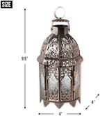 Zingz & Thingz Moroccan Style Candle Lantern Holder, Decorative Light Home Decor, Indoor & Outdoor, 9.5" Tall, Copper - Image 7