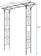 87in Garden Arbor Metal Arch Trellis for Climbing Plants Outdoor Wedding - Image 2