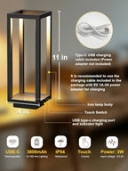 Cordless Table Lamp,Outdoor Rechargeable Table Lamp Waterproof Battery - Image 3