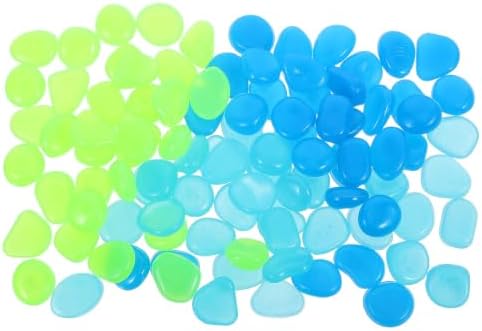 300pcs Glow in Dark Resin Pebbles, for Garden Aquarium by Healvian