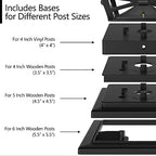 Davinci Lighting Renaissance Solar Outdoor Post Cap Lights - Includes Bases for 4x4 5x5 6x6 Posts - Bright LED Light - Slate Black (2 Pack) - Image 3