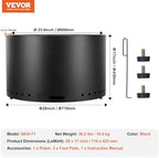 VEVOR Smokeless Fire Pit Stove Bonfire, H: 17 in x Dia: 28 in,Wood Burning Fireplaces with Removable Ash Pan, SUS430 Stainless Steel Inner Portable Outdoor Firepit,for Outdoor Patio Camping, Black - Image 7
