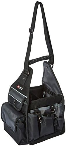 McGuire-Nicholas Electrician's Tote, Easy Carry Tool Bag for Electricians, Multi Pocket and Loop Design for Tools and Electrical Equipment , Black and Silver - MN-22128 by McGuire-Nicholas