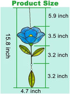 Stained Glass Window Hangings, Handcrafted Garden Suncatchers for Window and Home Decor, Unique Artisan Glass Ornaments for Indoor and Outdoor Use, Blue - Image 6