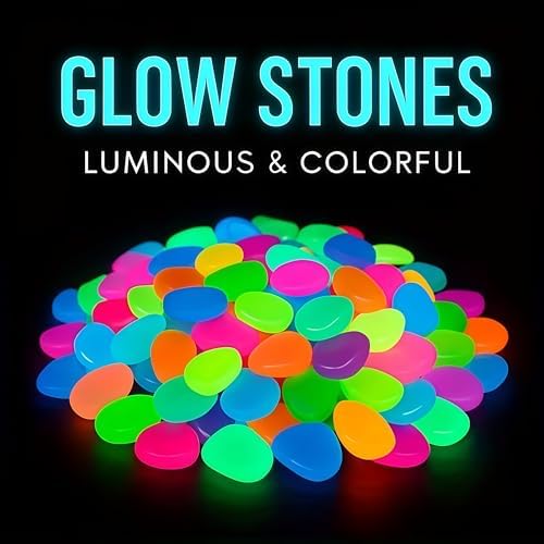 2026 New 400Pcs Glow in The Dark Garden Rocks, Glow At Night Pebbles, Colorful Glow-in-The-Dark Garden Stones, for Outdoor Fish Tank Rocks Aquarium Gravel Luminous Stones (Purple, 400 Pcs) - Image 2