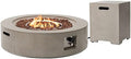 SUNBURY Outdoor 42 Inch Propane Fire Pit Table, Circular Gray Patio Fire Table 50,000 BTU w 20 lbs Tank Cover, Waterproof Cover, Free Lava Rocks by SUNBURY