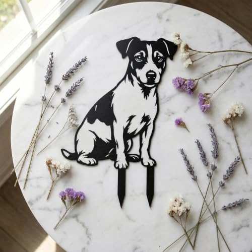 Dog Metal Garden Stake - Weatherproof Dog Silhouette Yard Art, Decorative Outdoor Sign for Lawn & Patio, Heartfelt Gift for Soft Jack Russell Terrier Metal Silhoutte Lovers - Image 4