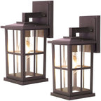 BesLowe 2-Pack Outdoor Wall Light Fixtures, Exterior Porch Lights, Brown by BringYourBrightFuture