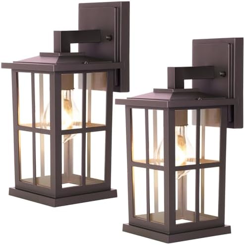 BesLowe 2-Pack Outdoor Wall Light Fixtures, Exterior Porch Lights, Brown by BringYourBrightFuture