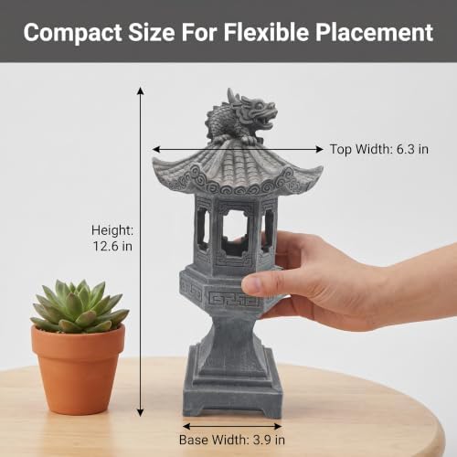 Japanese Resin Pagoda Lantern Garden Statue - Image 3